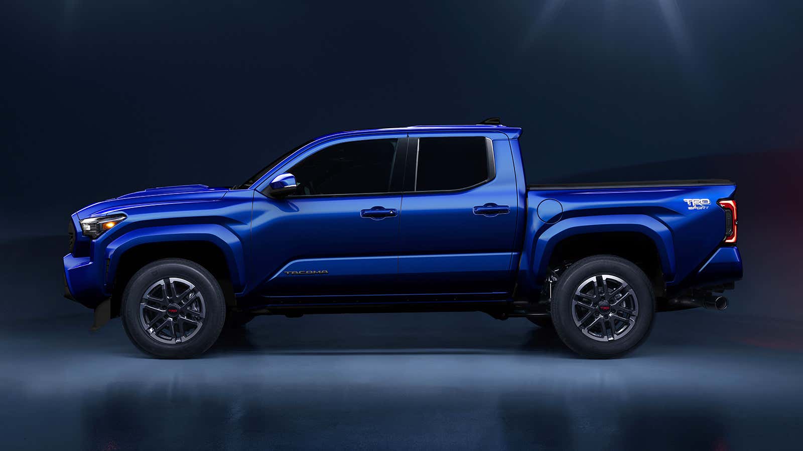 Close-up of Toyota Tacoma 2024 in blue color